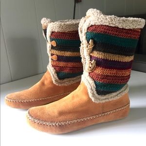 The Sak Suede Faux Shearling Toggles Moccasin Boot